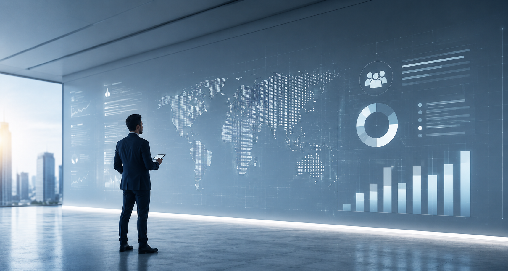 Enterprise commodity intelligence dashboard displaying AI-powered commodity price forecasting, predictive analytics, market signals, scenario planning, and sourcing recommendations.